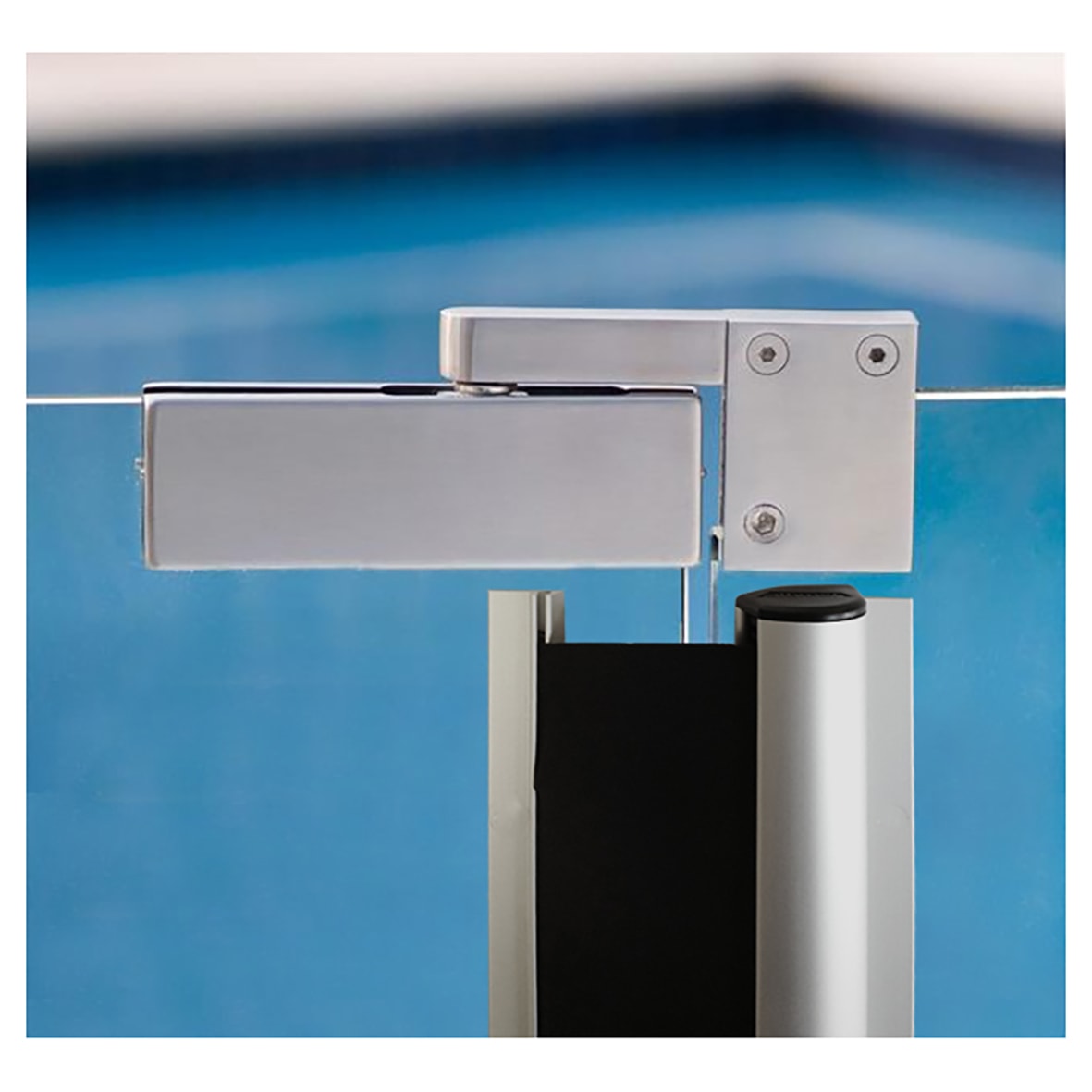 Glass Door Roller Finger Guard & Black Fire Retardant Fabric - 1925mm - Satin Aluminium