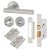 Satin Chrome Bathroom Lock Door Handles on Rose Pack - Bella Range