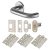 Satin Stainless Steel 19mm Return to Door Latch Door Handles on Rose Pack
