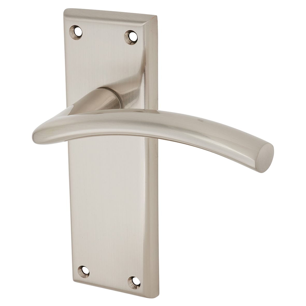 Brass Satin Nickel Latch Door Handles - Trenta Range - 150 x 50mm