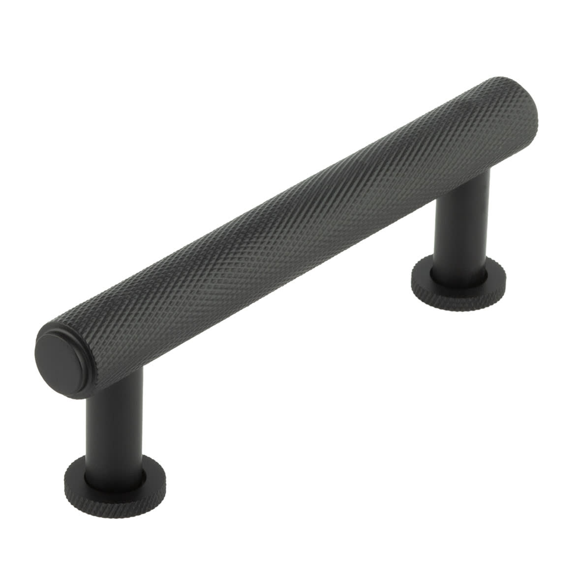 Piccadilly 15mm Knurled T-Bar Cabinet Pull Handle - 96mm c/c - Black