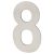 100mm Concealed Screw Fix Door Numeral - 8 - Satin Stainless Steel