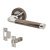 Polished Chrome/Black Nickel Privacy Door Handles on Round Rose - Argo Range