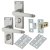 Satin Chrome Budget Straight Privacy Door Handles Pack - Short Plate