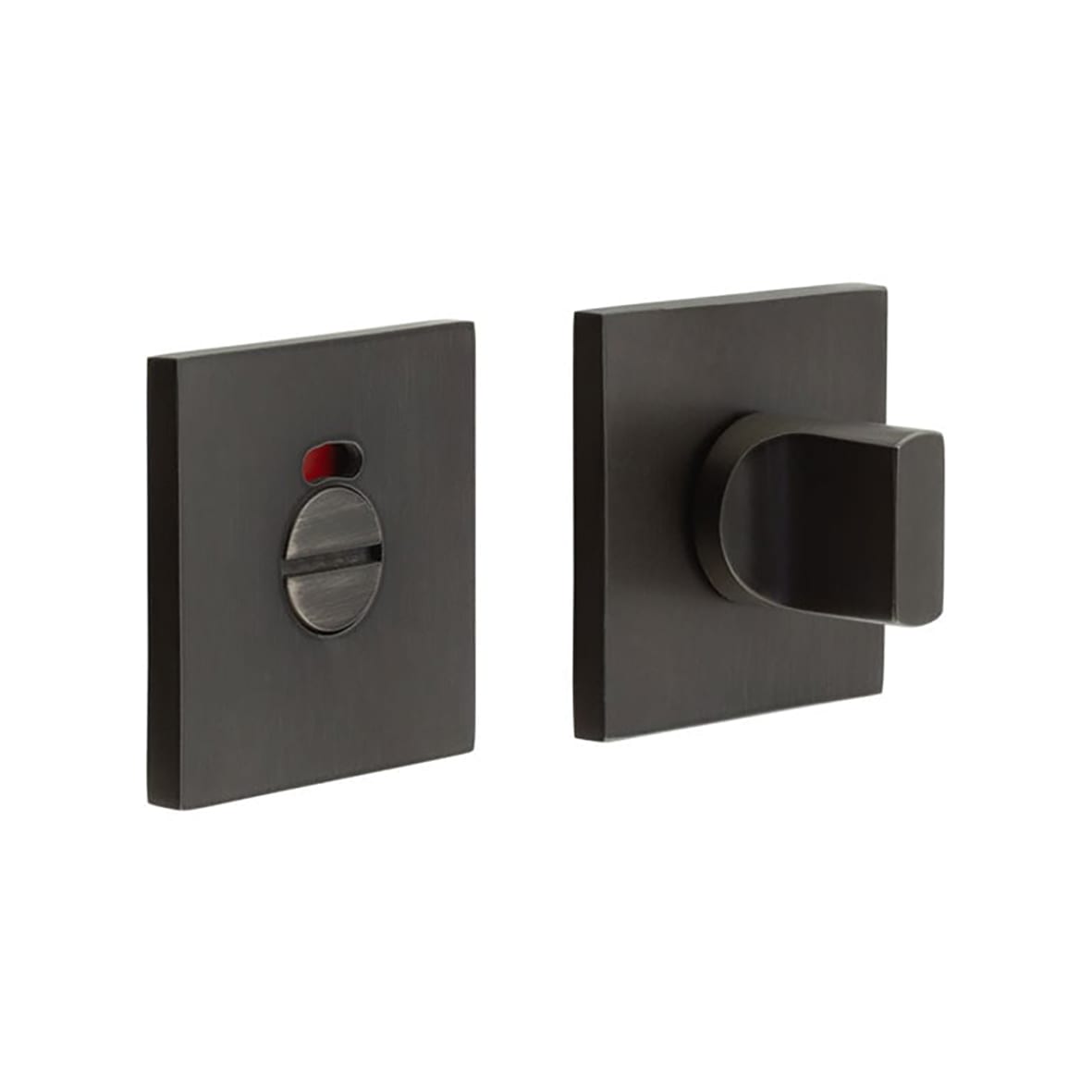 Square Bathroom Turn & Release with Indicator - 54 x 54mm - Dark Bronze