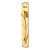 Polished Brass Offset Door Pull Handle on Plate - PULL - Screw Fix - 450 x 75mm - RH