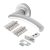 Marcus Satin Chrome Latch Door Handles on Rose Pack - Centaur Range
