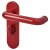 Rouge Red Nylon Steel Core Safety Bathroom Door Handles - 57mm c/c - Paris Range