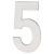 100mm Concealed Screw Fix Door Numeral - 5 - Polished Stainless Steel