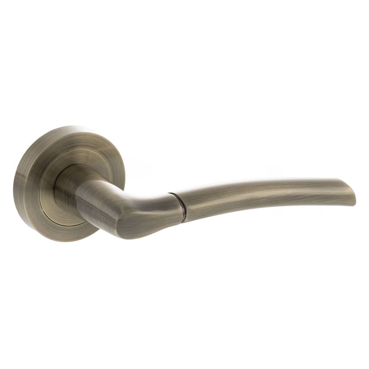 Status Indiana Door Handle on Rose - Antique Brass