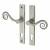Pewter Monkey Tail Multipoint Euro Lock Door Handles - RH - 92mm c/c