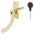 Bulb End Locking Espagnolette Casement Window Handle - Left Hand - Polished Brass