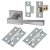 Satin Chrome Latch Door Handles on Square Rose Pack - Spirit Range