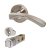 Polished Chrome/Satin Nickel Smartlatch Privacy Door Handles on Round Rose - Arc Range