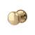 Polished Brass Ringed Mortice Door Knob - 65mm Rose Diameter