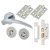 Polished Chrome Bathroom Lock Door Handles on Rose Pack - Aston Range