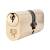 5 Pin 70mm Oval Double Cylinder - 35 + 35mm - Polished Brass - Keyed Alike