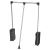 Double Pull Down Wardrobe Rail Lift - 830-1150mm - Max Weight 12kg - Black/Chrome
