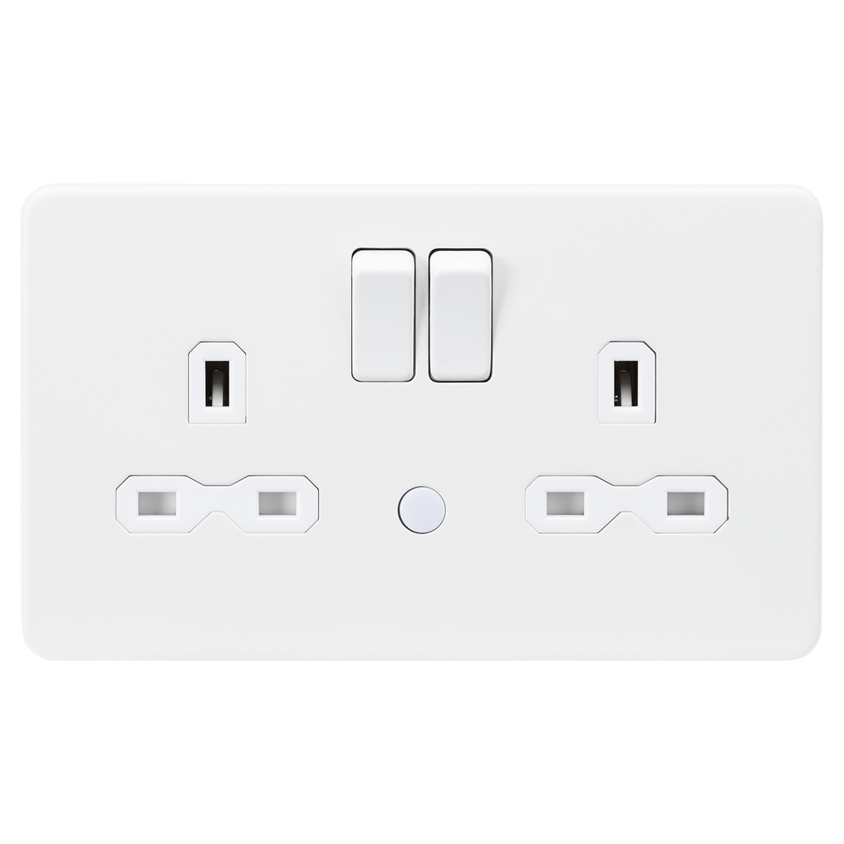 13A 2G DP Switched Socket with Photocell Nightlight Function - Matt White/White