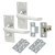 Satin Chrome Victorian Straight Privacy Latch Door Handles Pack - Short Plate