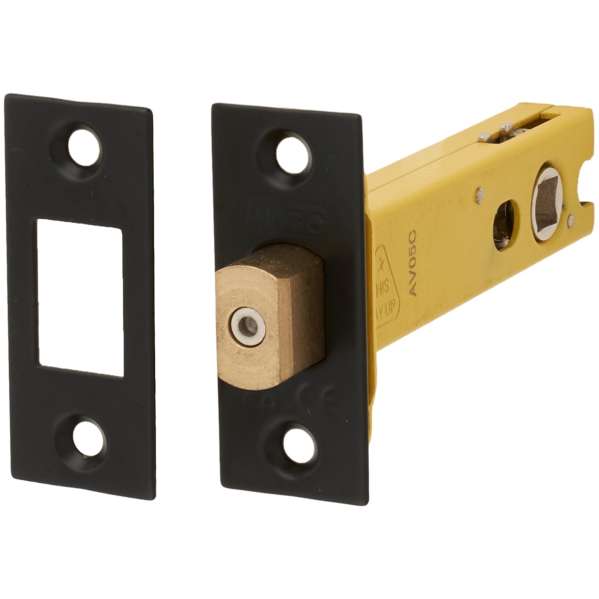 8mm Bolt Through Tubular Bathroom Deadbolt - 103mm Case - 82mm Backset - Square - Matt Black