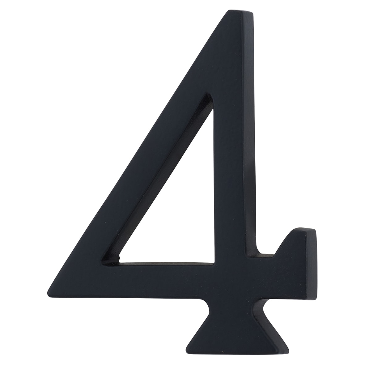 76mm Concealed Screw Fix Door Numeral - 4 - Matt Black