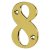 79mm Screw Fix Door Numeral - 8 - Polished Brass Effect