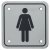 Ladies Square Toilet Door Sign - 95 x 95mm - Satin Stainless Steel
