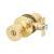 Polished Brass Hotel Bathroom Mortice Door Knobset - 65mm Rose Diameter