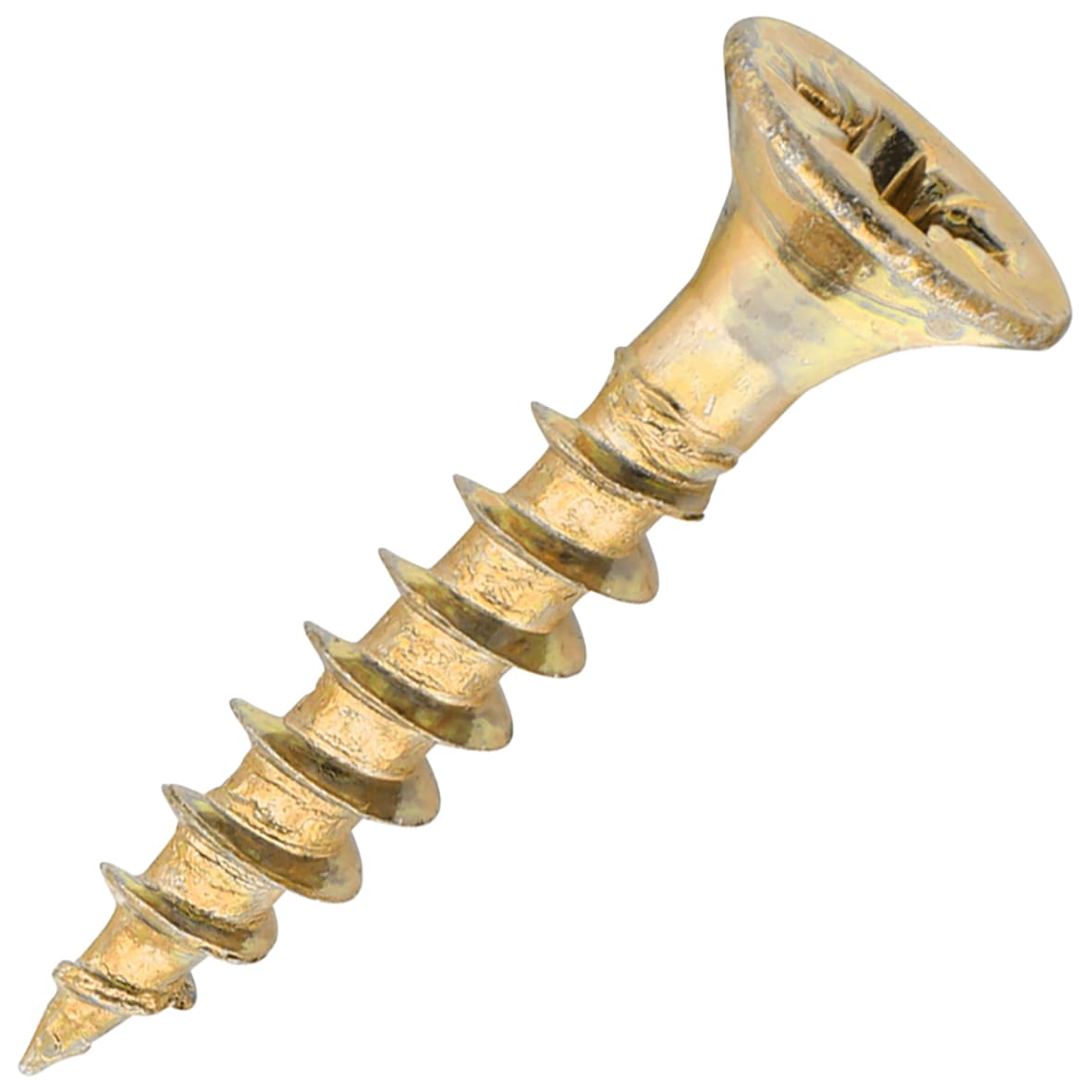 General Purpose Pozi Countersunk Chipboard Wood Screws - 3.5 x 20mm - Yellow Zinc - Pk of 200