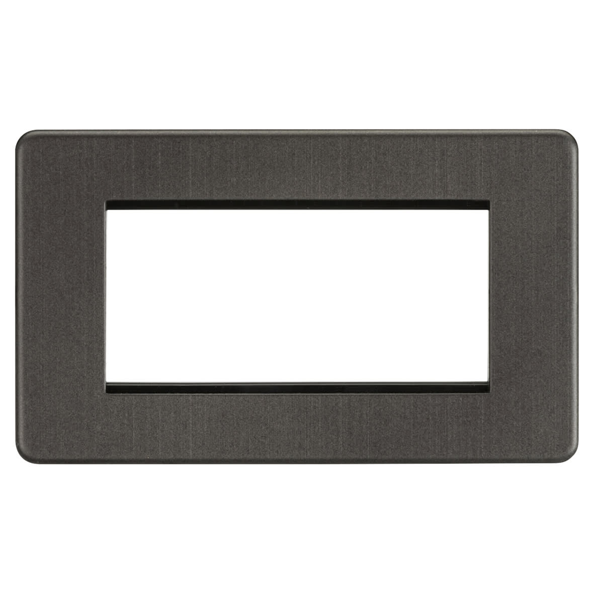 2 Gang 4 Module Euro Screwless Faceplate - Smoked Bronze