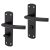 Matt Black Arched Bathroom Door Handles - 172 x 44mm - RH