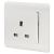 13A 1 Gang Screwless Double Pole Switched Socket - Platinum Silver