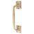 Traditional Polished Brass Heavy Cast Offset Door Pull Handle - Screw Fix - 250mm Centres