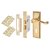 Polished Brass Georgian Rope Edge Scroll 3 Lever Sashlock Door Handles Pack