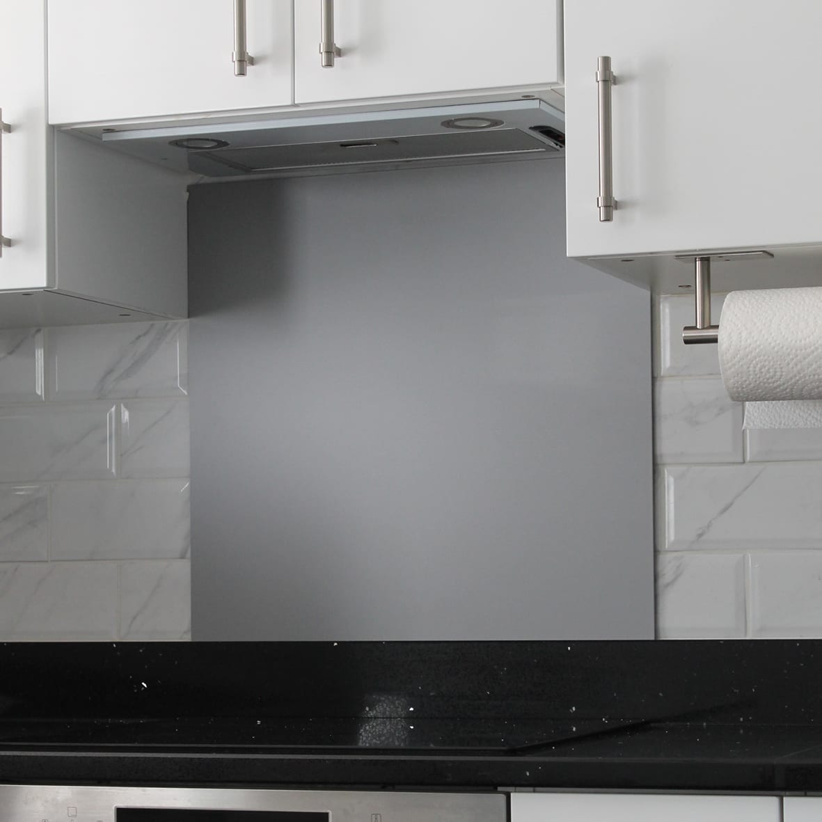 Aluminium Kitchen Splashback - 600 x 750mm - Matt Silver