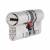 3 Star Anti-Snap Platinum 80mm Euro Dbl Cylinder - 40 + 40mm - Brushed Nickel - Keyed to Differ