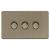 5-150W 3 Gang 2 Way Push On/Off Rotary Flat Intelligent LED Dimmer Switch - Ant Brass