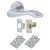Polished Chrome Scroll Latch Door Handles on Rose Pack - Scarlett Range