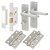 Satin Chrome Victorian Straight Bathroom Lock Door Handles Pack