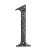 76mm Screw Fix Door Numeral - 1 - Antique Black Iron