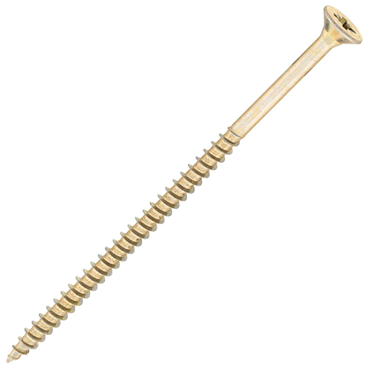 General Purpose Pozi Countersunk Chipboard Wood Screws - 5.0 x 100mm - Yellow Zinc - Pk of 100