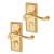 Polished Brass Georgian Scroll Privacy Door Handles - Short Plate - 117 x 45mm