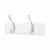 Hat & Coat Hook Rail - 225 x 70mm - 2 Hooks - White Board with Polished Chrome Hooks