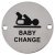 Baby Change Door Sign - 75mm Diameter - Polished Stainless Steel