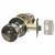 Antique Brass Hotel Bathroom Mortice Door Knobset - 60mm Rose Diameter