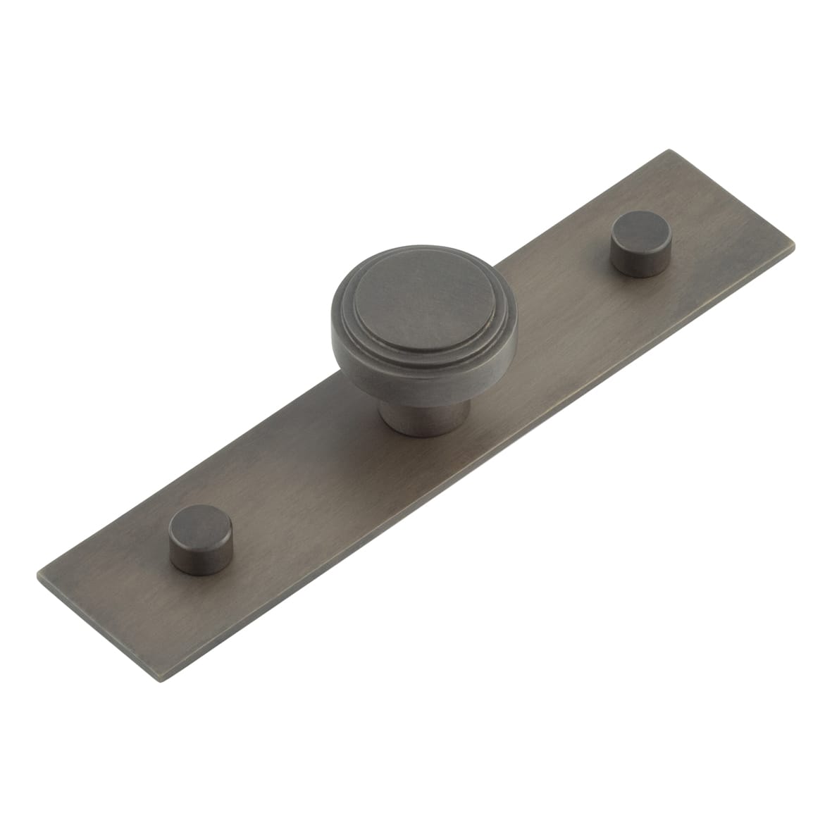 Cropley Stepped Round Cabinet Knob on Plain Backplate - 30mm Diameter - Dark Bronze
