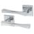 Polished Chrome Twist Door Handles on Square Rose - Spirit Range