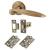 Antique Brass Latch Door Handles on Rose Pack - Lancaster Range