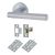 Satin Chrome Latch Door Handles on Rose Pack - Bella Range